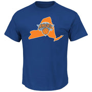 New York Knicks Porzingis Mens Blue NBA Majestic T Shirt, Size Xlt