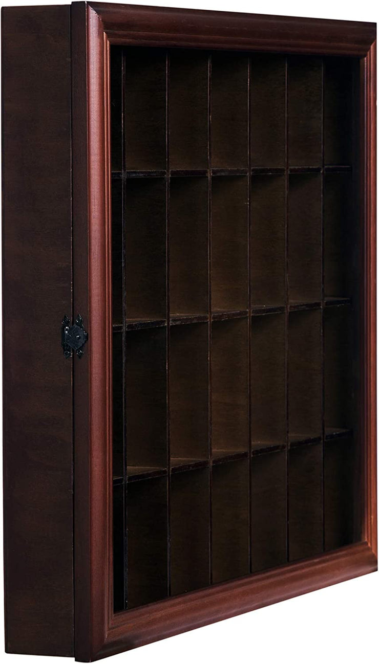 Gallery Solutions 18x16 Shot Glass Hinged Front, Walnut Display Case