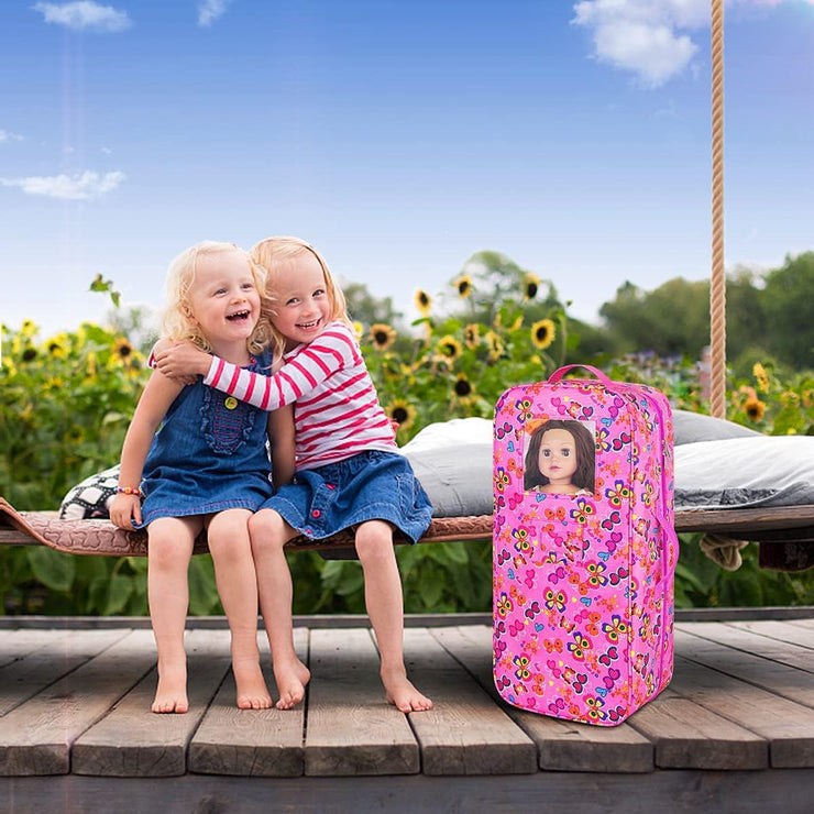 ZITA ELEMENT Doll Travel Carrier Case Crossbody Shoulder Bag for 18 Inch Doll Ac