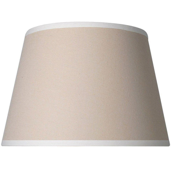 Hampton Bay Round Shade, Beige with White Trim, 11x15x10.5