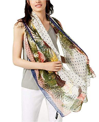 INC International Concepts Tropical Stripe Scarf Wrap & Cover-Up Pareo Peach