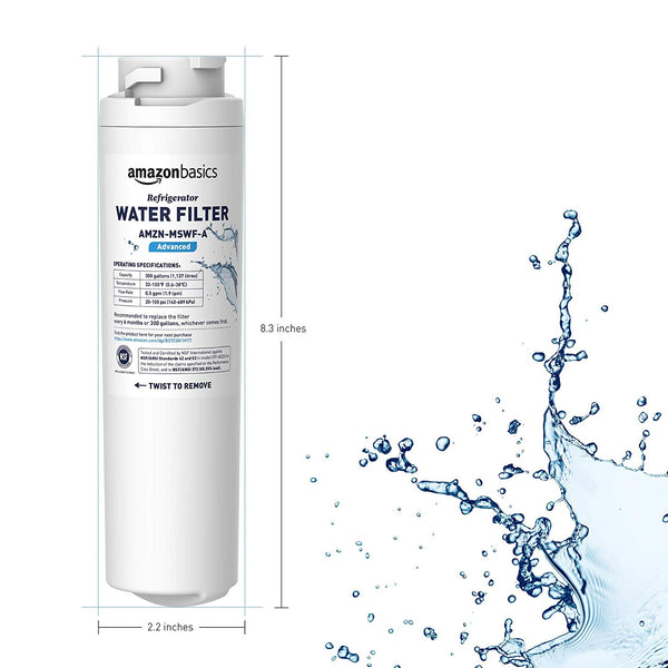 AmazonBasics Replacement for GE MSWF Refrigerator Water Filter- Advanced