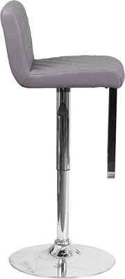 Flash Furniture Contemporary Gray Vinyl Adjustable Height Barstool with Drop Fra