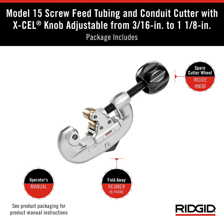 Ridgid 1-1/8 In. Capacity Screw Feed Tubing and Conduit Cutter