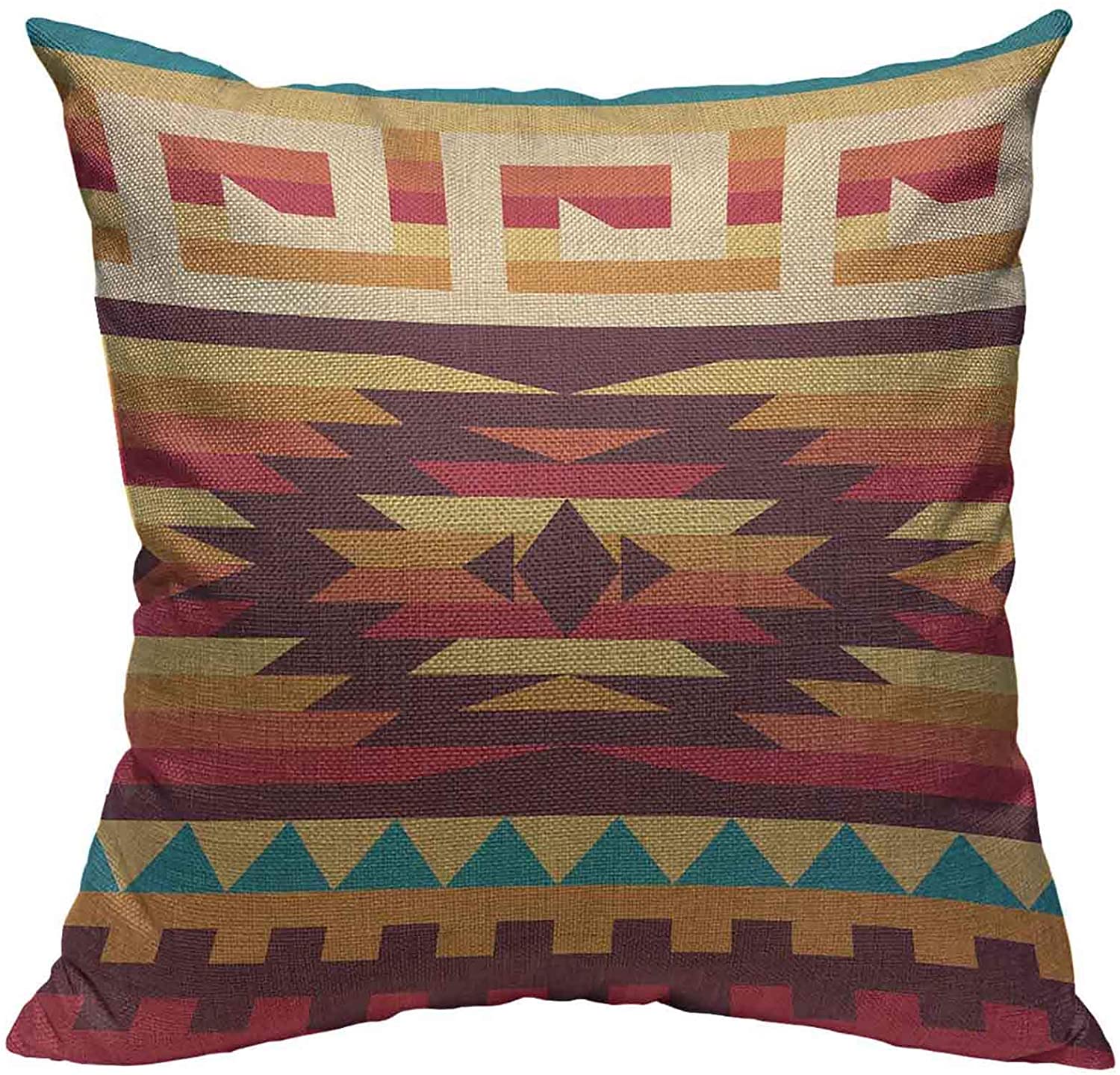 Throw Pillow Cover Native American Square Pillowcase, 18x18