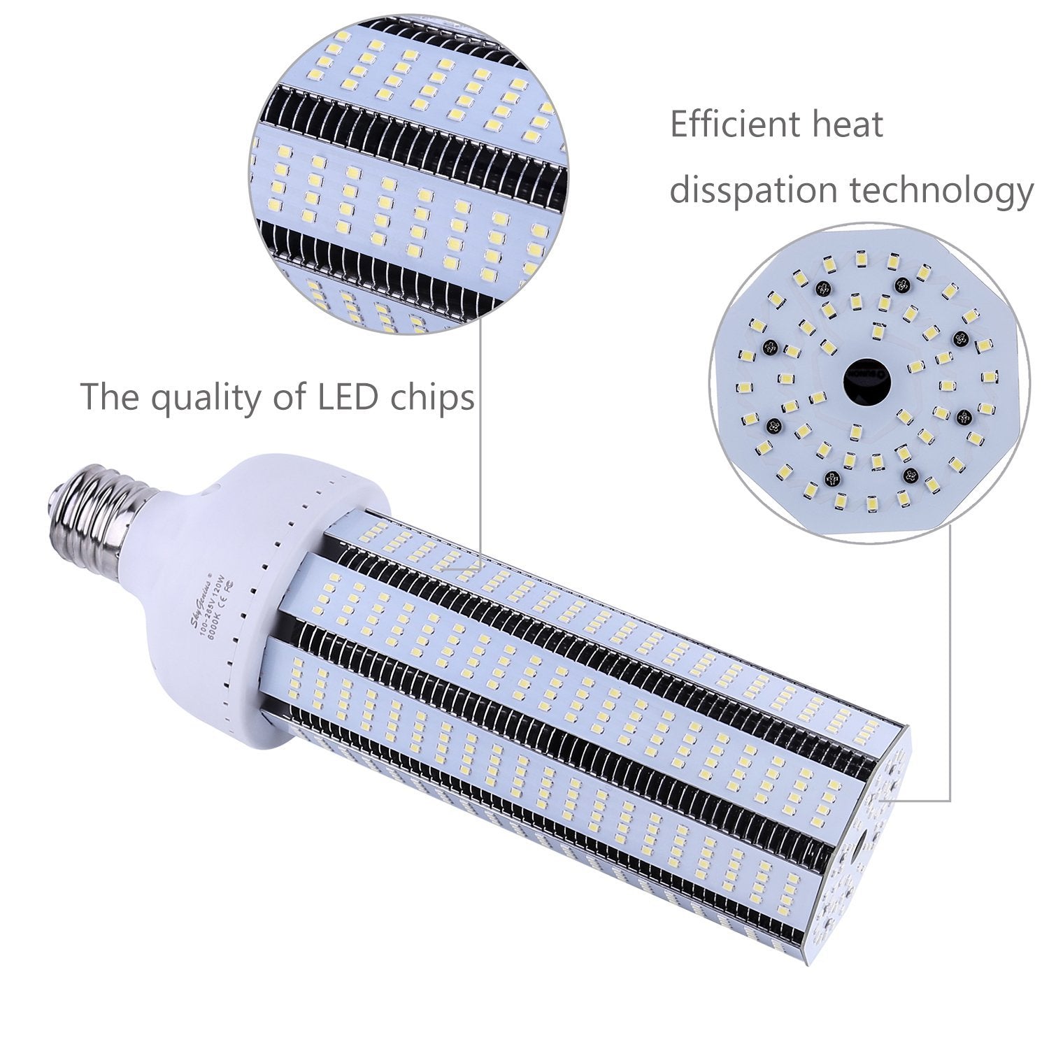 120W LED Corn Light Bulb(E39 Mogul Base)12000Lm 6500K