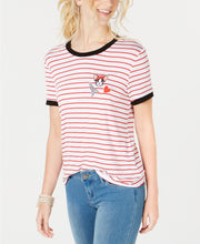 Rebellious One Juniors Frenchie Striped Ringer T-Shirt, Size XL