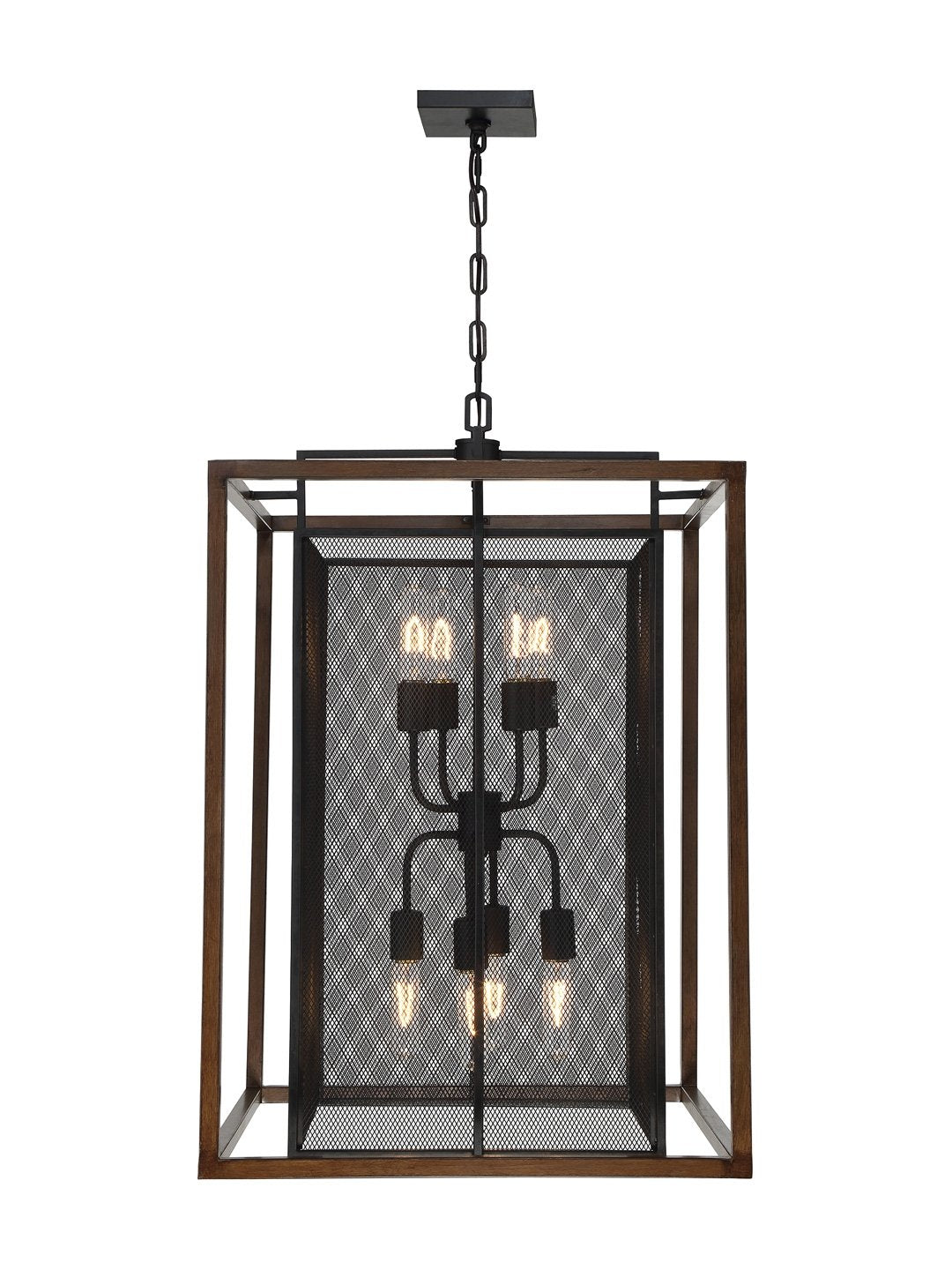 Varaluz Rio Lobo 8 Light Pendant, Dark Oak/Black - 285P08DOBL