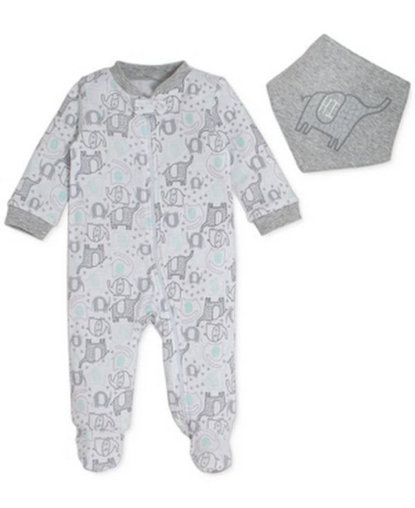 Chickpea Cutie Pie Baby Baby Boys 2-PC. Printed Cotton Coverall and Banda Set