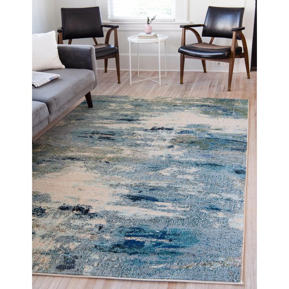 Unique Loom Chromatic Avalon Light Blue Area Rug Rectangle, 90 x 120