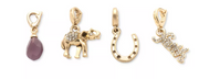 Lonna & Lilly Gold-Tone 4-PC. Set Pave & Stone Luck-Motif Charms – Multi
