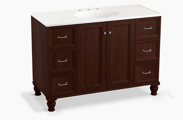 Kohler Damask®48 bathroom vanity cabinet