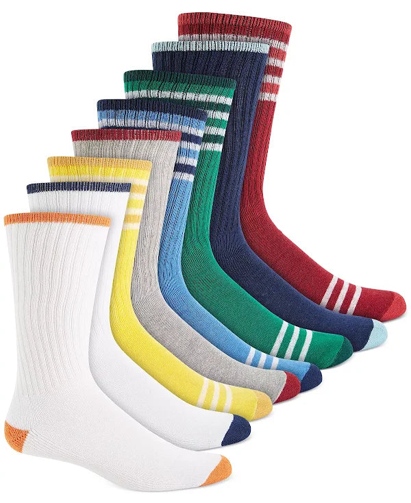 Club Room Mens Crew Socks – 8-Pack, One Size