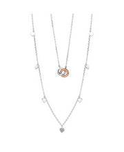Unwritten Two-Tone Plated Silver Circle Layer Necklace With Heart Bead Second