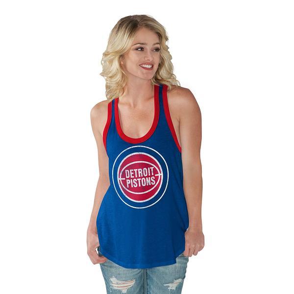 NBA Detroit Pistons Womens Power Play Color Block Tank Top, XL