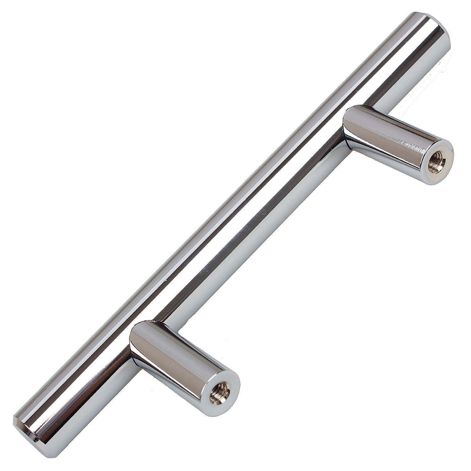 GlideRite Hardware Polished Chrome Solid Bar Cabinet Pulls 2-1/2-in CC 10 Pack