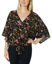 Polly & Esther Juniors Oversized Tie-Front Blouse
