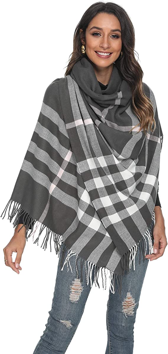 Viamulion Beautiful Winter Scarf Elegant Collection Warm Solid Plaid