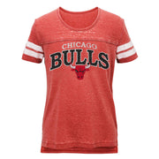 NBA Junior Girls Bulls Short sleeve Throwback Tee, S(3-5), Red