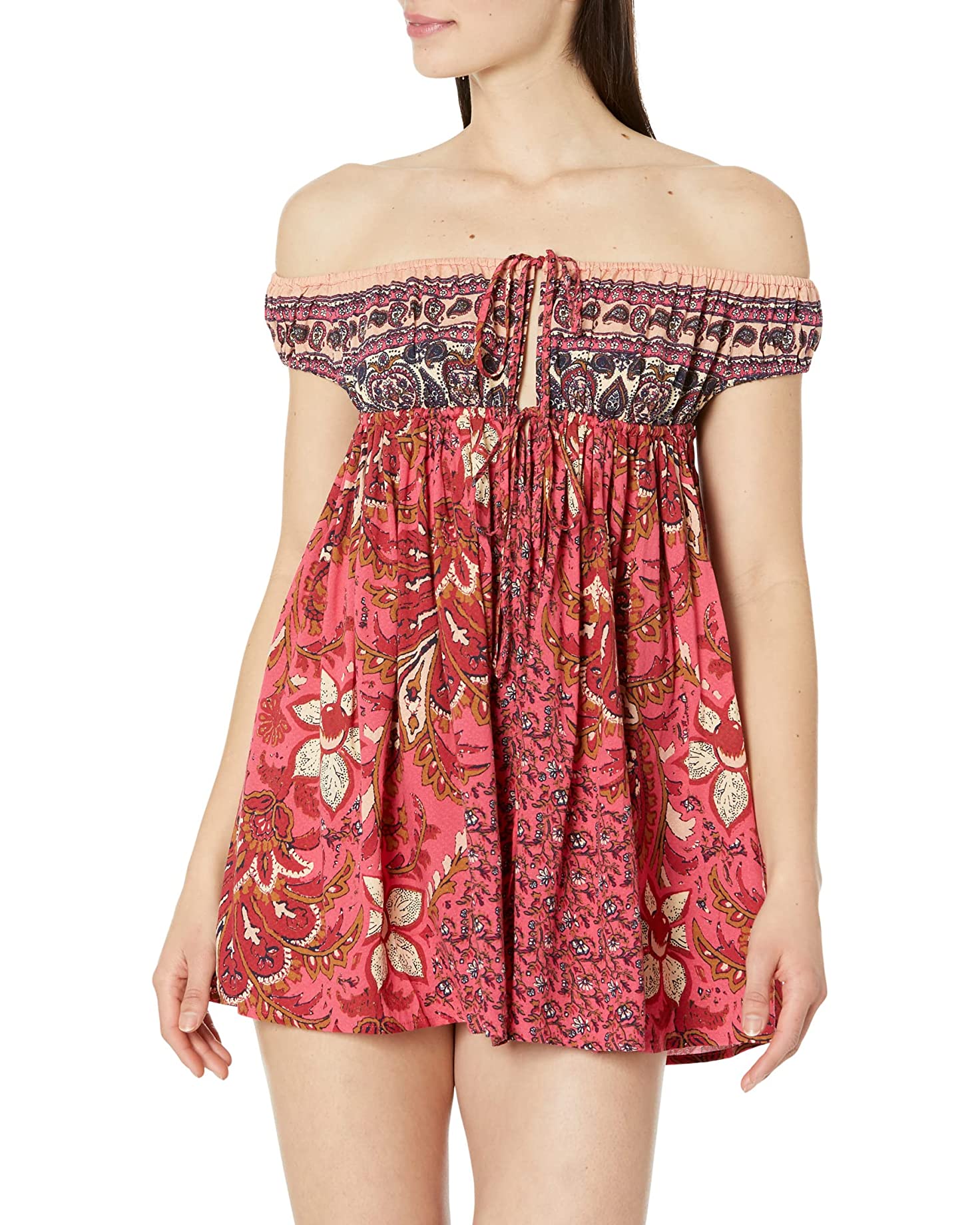 Free People  Bali Mariposa Dress, Strawberry Combo, Medium