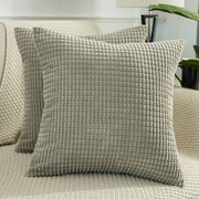 Lipo Set of 2 20x20 Grey Throw Pillow Covers, Corduroy Decorative Square