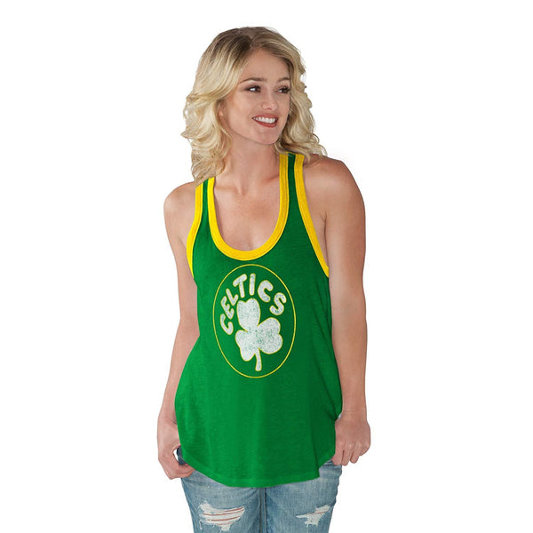 NBA Boston Celtics Womens Power Play Color Block Tank Top/Green/L