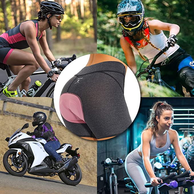 Dealyork Womens Padded Cycling Bike Shorts, 2Pack, Size Medium