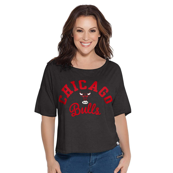 NBA Chicago Bulls Adult Women Touch S Base Reversible Tee, Medium, Black