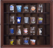 Gallery Solutions 18x16 Shot Glass Hinged Front, Walnut Display Case