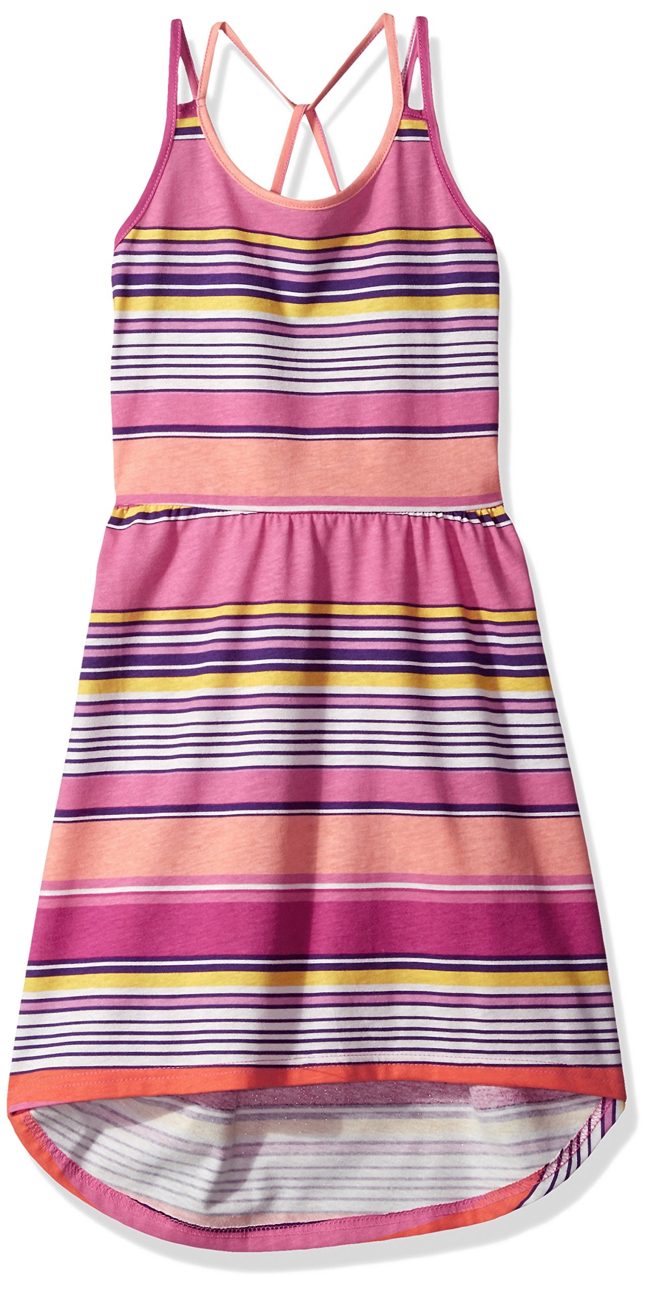 The Childrens Place Girls Everyday Striped Dress, Rio Sunset, Small 5/6