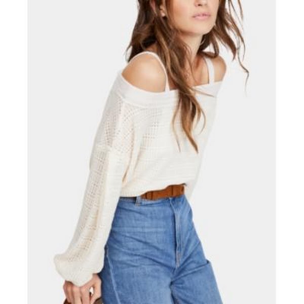 Free People Sistine Hacci Cold Shoulder Knit Top