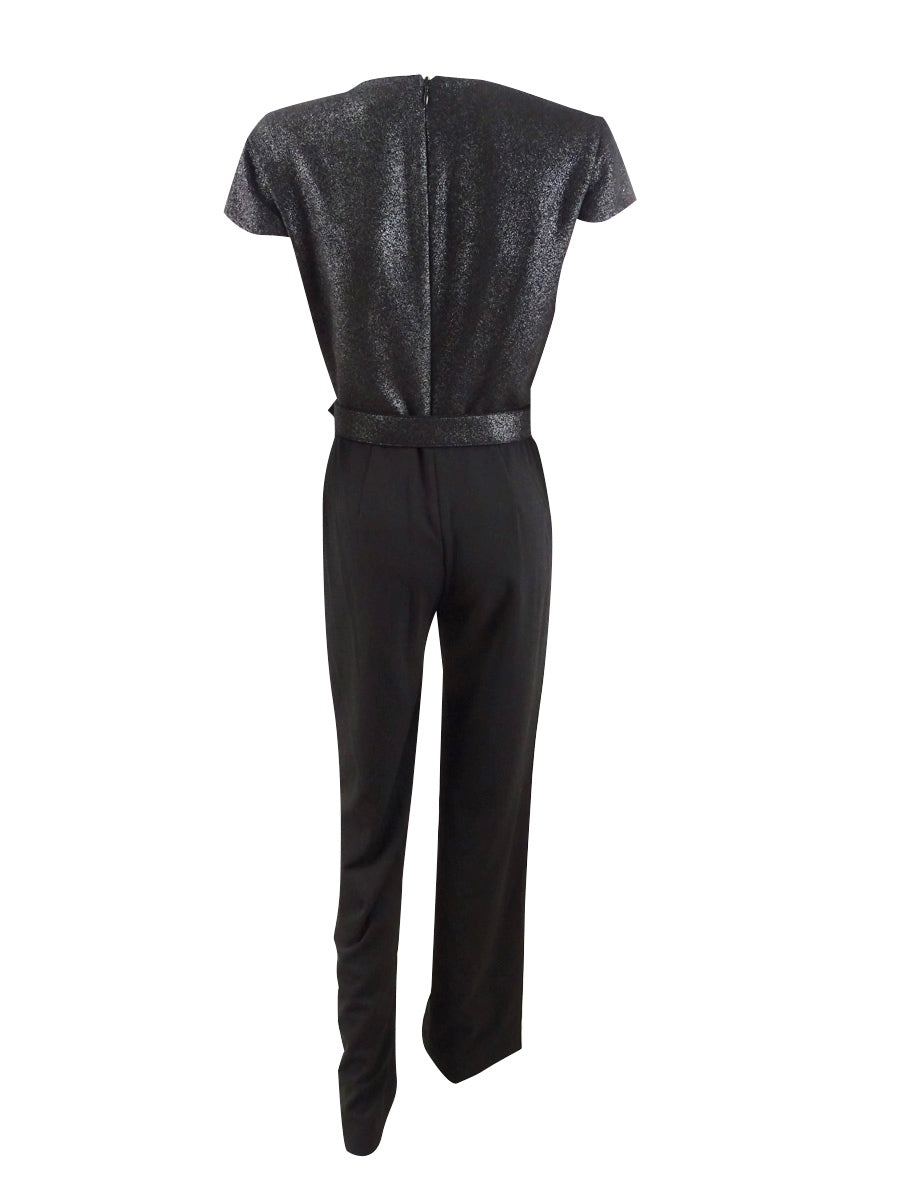 Lauren by  Womens Belted Glitter Jumpsuit, Size 6