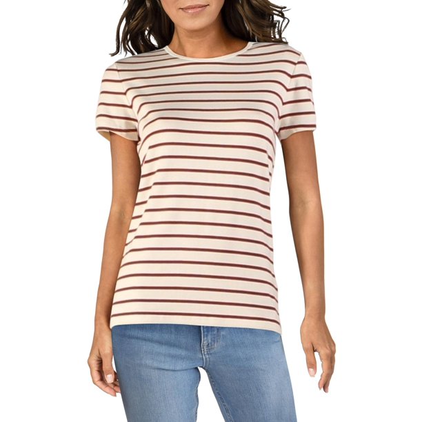 Ralph Lauren Womens Size Large Striped Short Sleeve T-Shirt Navy