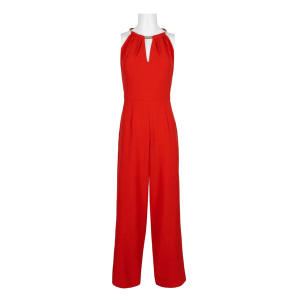 Donna Ricco Sleeveless Hardware-Embellished Jumpsuit