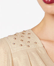 Thalia Sodi Women's Metallic Surplice Top, Gold, Size Small