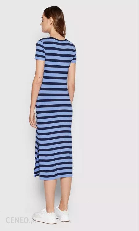 Lauren Ralph Lauren Womens Striped T Shirt Dress Keel Blue, Size XL