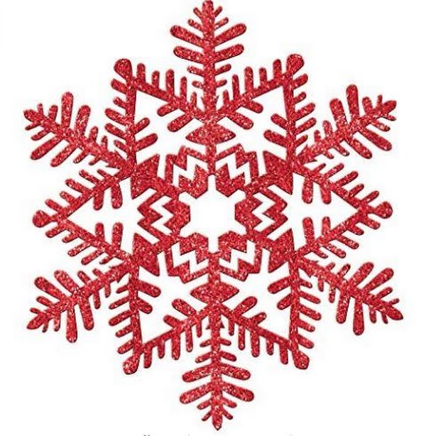 Amscan Snowflake 11Inches Decorations, Glitter Red, 11/Pack
