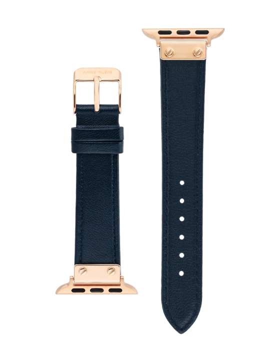 Anne Klein Leather Band for Apple Watch®, Navy