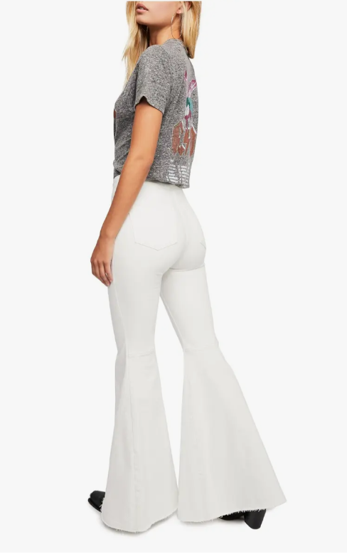 Free People Winter White Just Float on Flare, Size 29