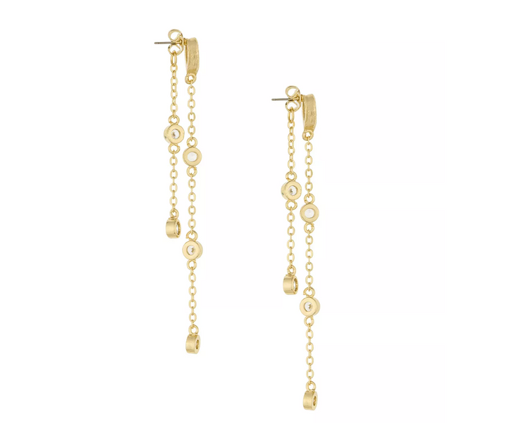 Ettika Dripping Chain 18k Gold Plated Dangle Earrings