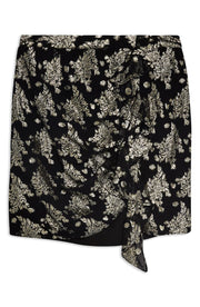 Topshop Womens Ruched Foil Miniskirt, Size 6