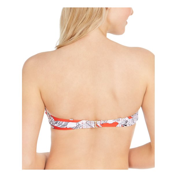 Rachel Rachel Roy Womens Island Getaway Ruffle Bandeau Bikini Top