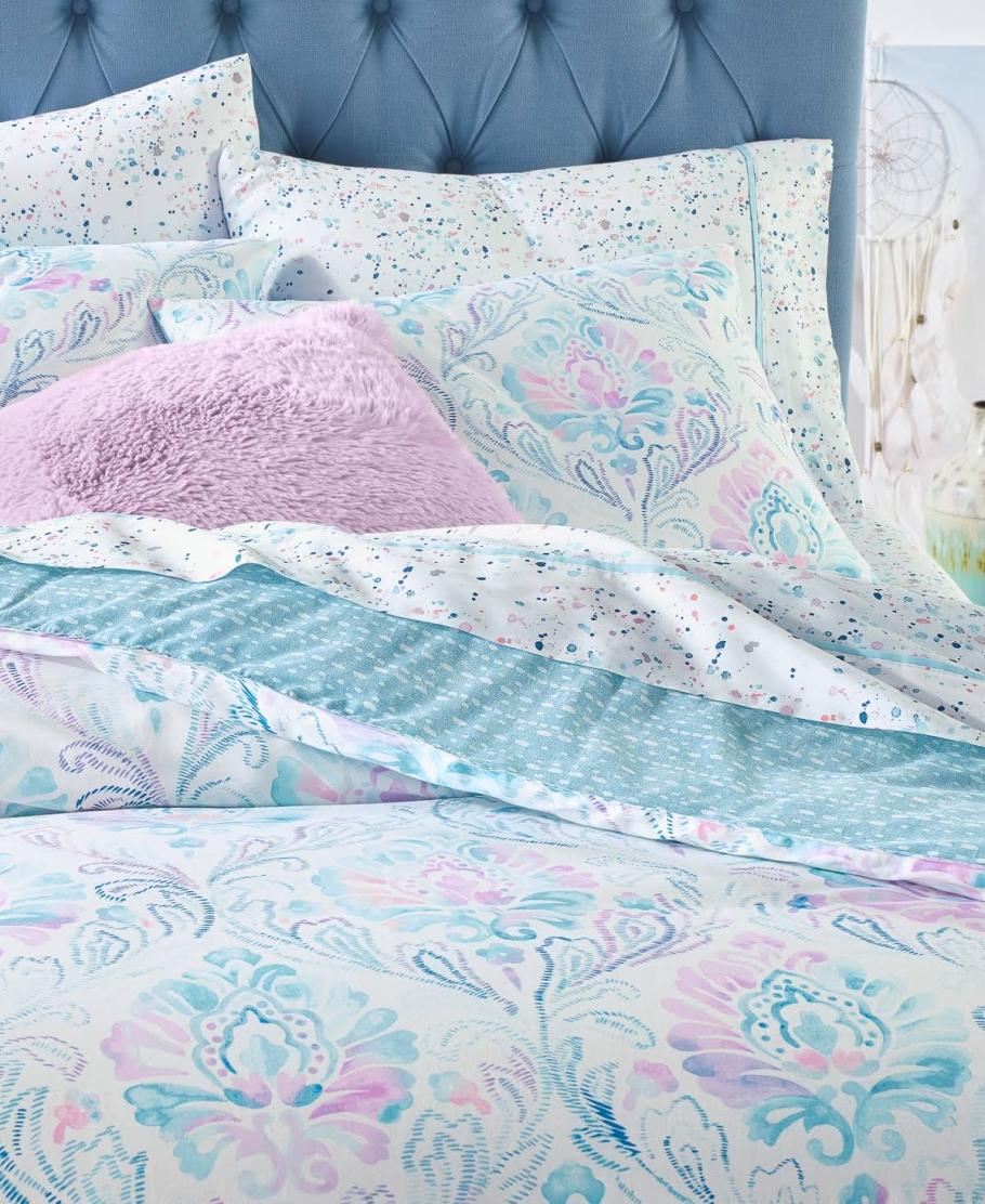 Whim by Martha Stewart Collection Reversible 2-PC. Watercolor Damask-Print Twin/