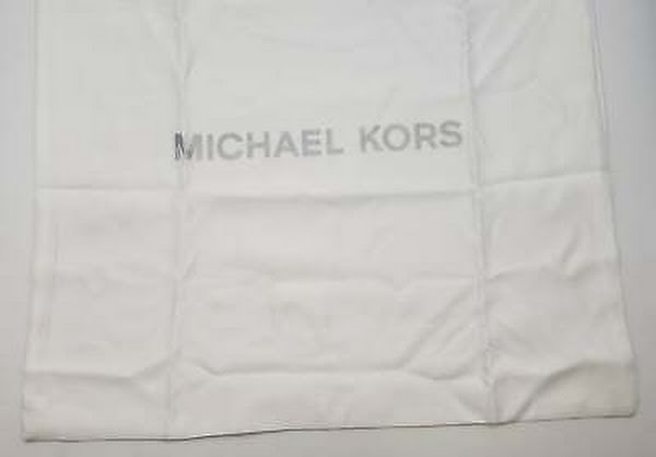 Michael Kors Womens MK Dust Cover Bag Pouch White Textile Silver Logo