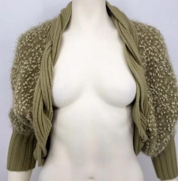 Maude Textured Braided Front Cardigan, Size SM