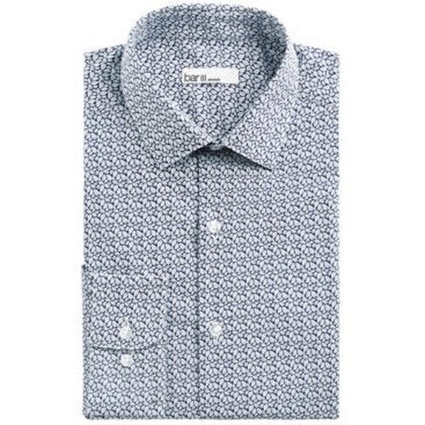 bar iii men's dress shirts Bar Iii Men Slim fit Dress Shirt Small 14-14.5 Long Sleeve Green Floral