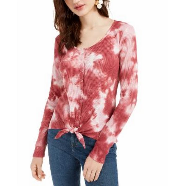 Ultra Flirt Juniors Tie-Dye Thermal Top