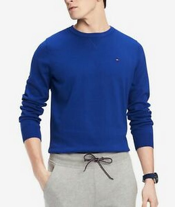 Tommy Hilfiger Mens Signature Crew-Neck Classic Fit Sweater