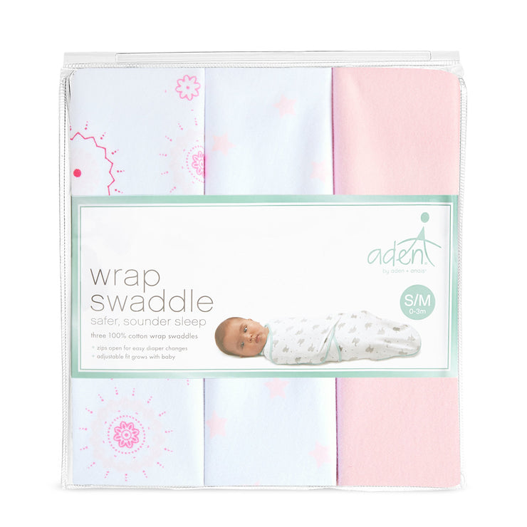 aden by aden + anais Swaddle Wearable Baby Wrap,3 Pack, 0-3 Months