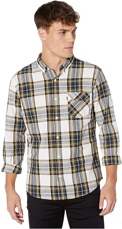 Levis Mens Plaid Button-Down Shirt